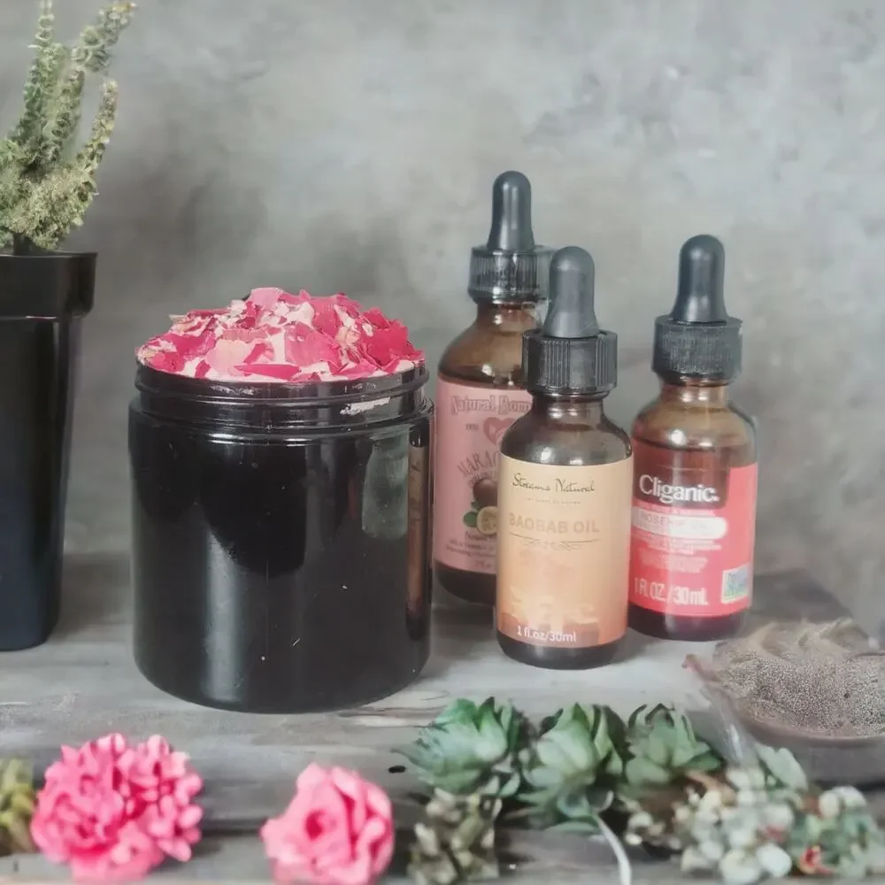 DIY New Rose Petal Anti-Aging Body Sugar Scrub - 4 oz